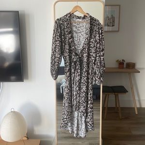 Ganni wrap dress, puffy sleeves